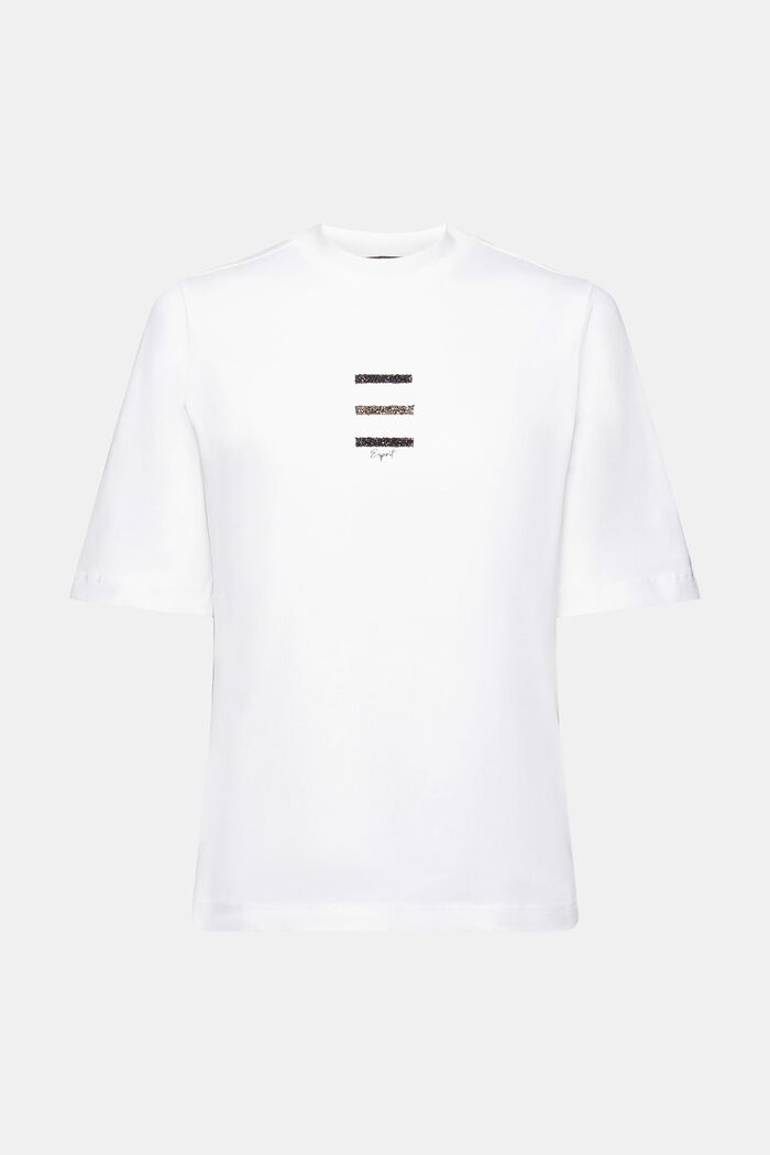 T-Shirt mit funkelnden Schmucksteinen, WHITE, detail image number 6
