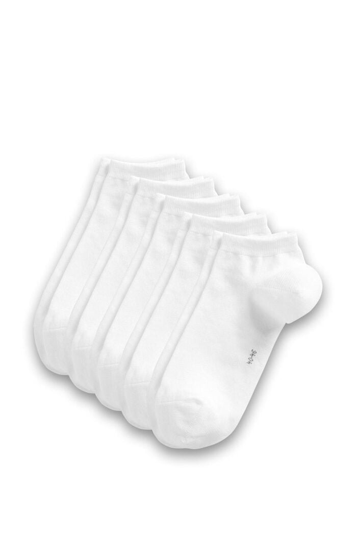 5er-Pack Sneaker-Socken aus Baumwoll-Mix, WHITE, overview