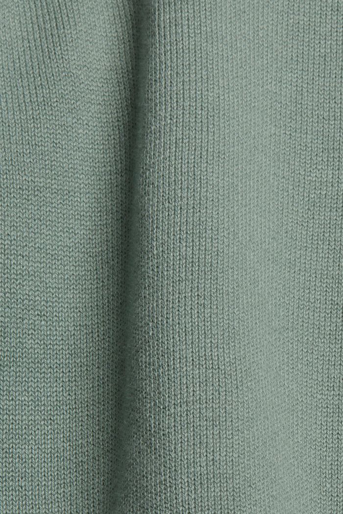 Turtleneck-Pullover aus Bio-Baumwoll-Mix, DUSTY GREEN, detail image number 4