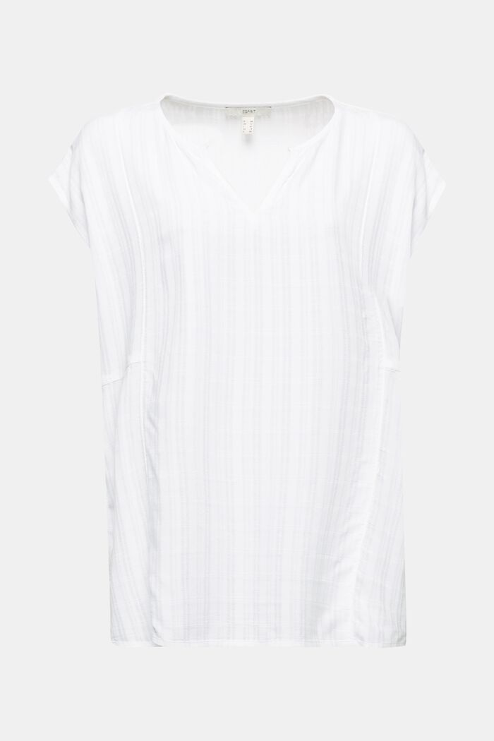 Strukturierte Bluse aus LENZING™ ECOVERO™, WHITE, detail image number 0