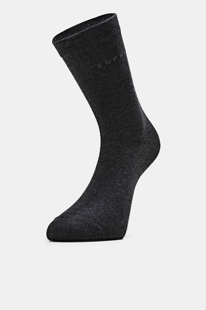 2er-Pack Socken in Melange-Optik, ANTHRACITE MELANGE, detail image number 2