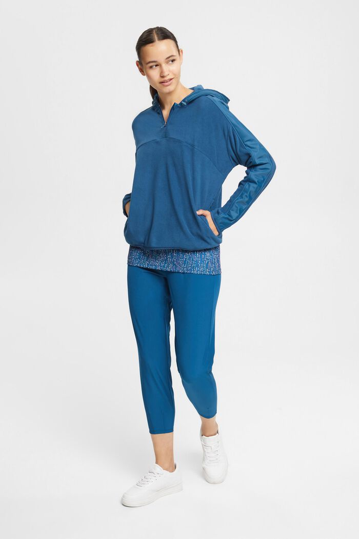 Fleece-Sweatshirt mit Kapuze, PETROL BLUE, detail image number 1