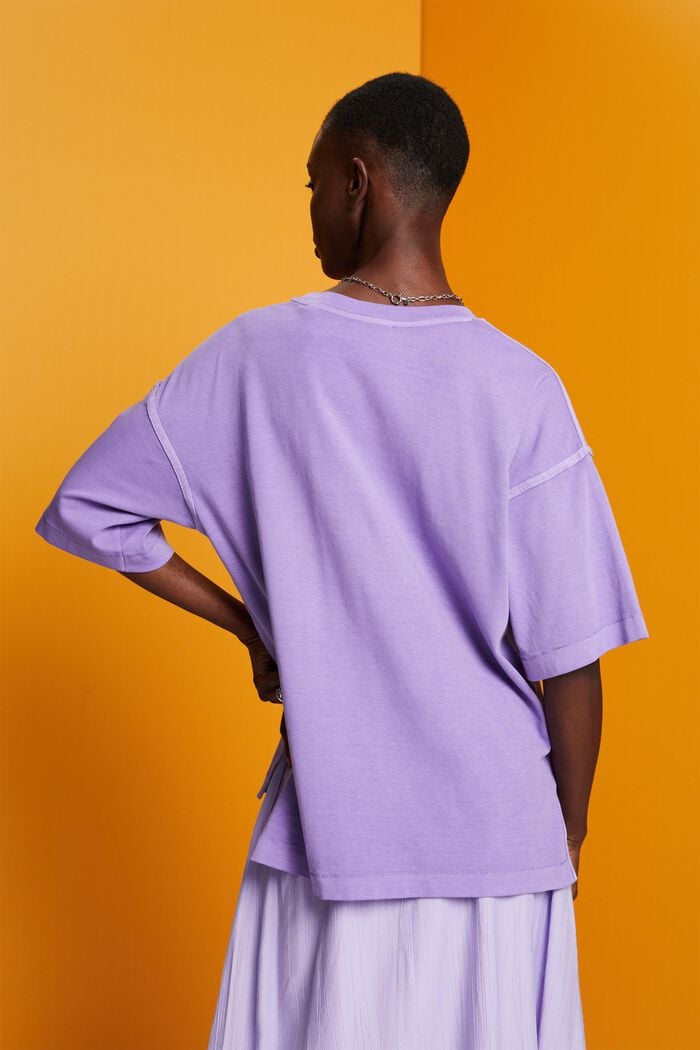 Oversize-T-Shirt aus Baumwolle, PURPLE, detail image number 3