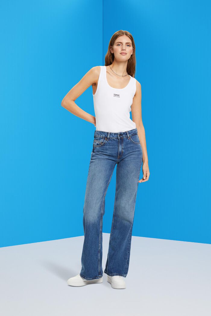 Ausgestellte Retro-Jeans mit mittelhohem Bund, BLUE MEDIUM WASHED, detail image number 4
