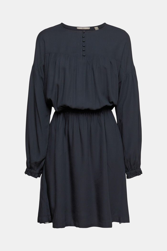 Kleid mit elastischem Taillenbund, LENZING™ ECOVERO™, BLACK, detail image number 6