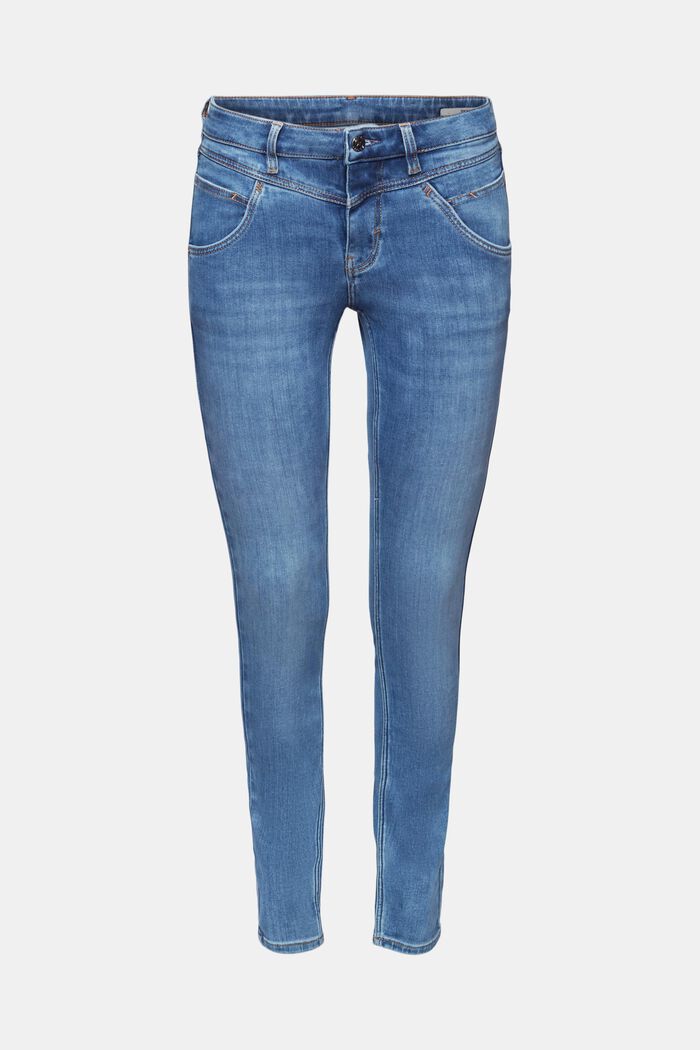 Skinny Jeans aus nachhaltiger Baumwolle, BLUE MEDIUM WASHED, detail image number 7