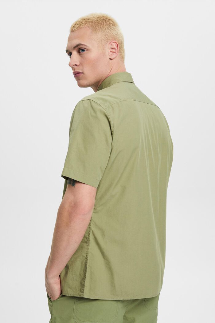 Kurzärmeliges Hemd aus nachhaltiger Baumwolle, LIGHT KHAKI, detail image number 3
