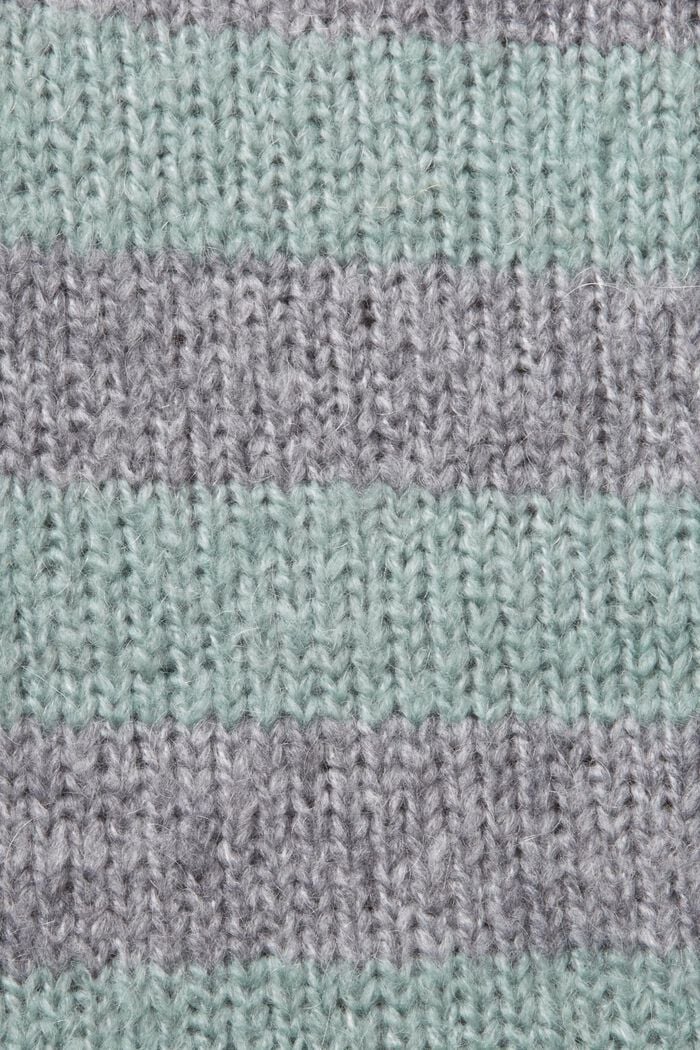 Gestreifter Pullover aus Wolle-Mohair-Mix, MEDIUM GREY, detail image number 5