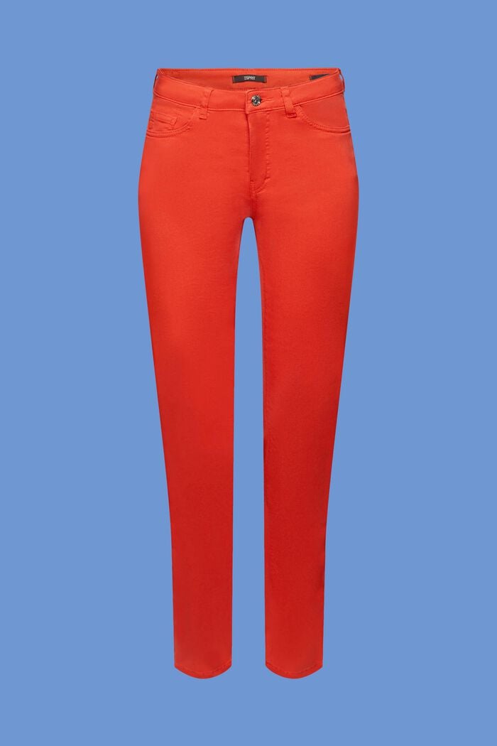 Slim-Fit-Jeans mit mittlerer Bundhöhe, ORANGE RED, detail image number 7