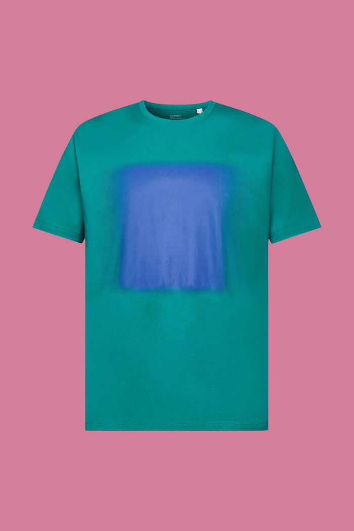 Baumwoll-T-Shirt mit Print, EMERALD GREEN, detail image number 6