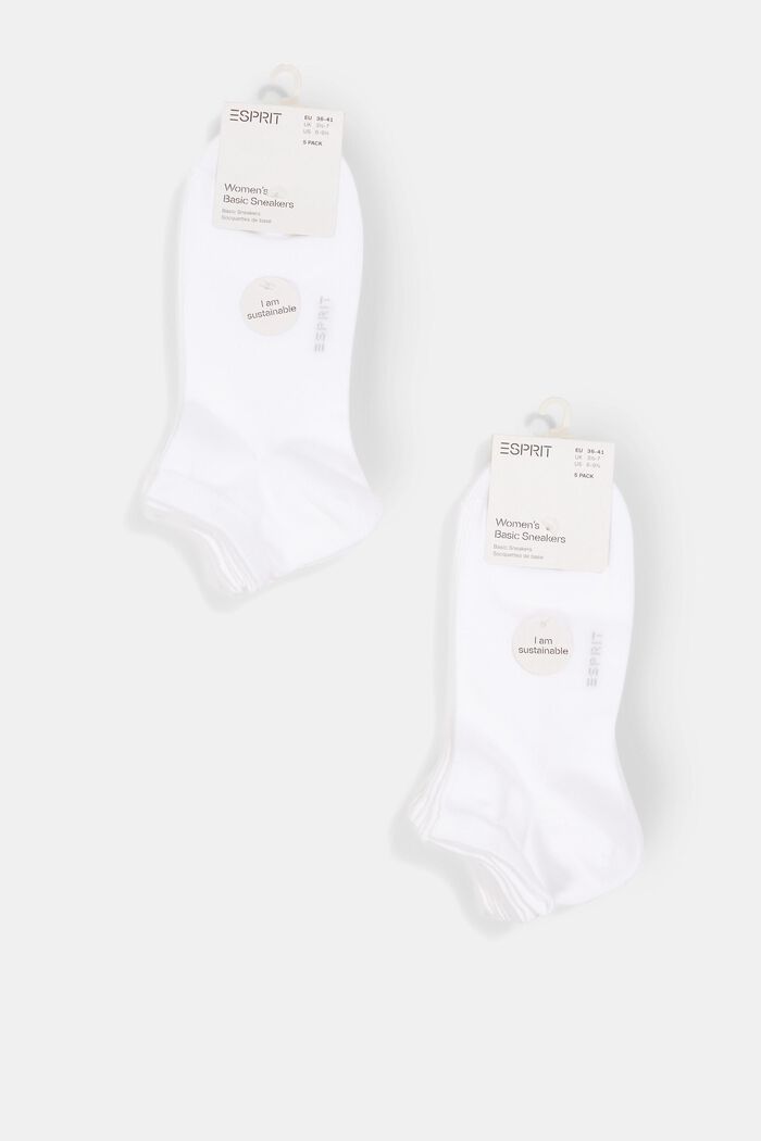 10er-Pack Sneaker-Socken, Bio-Baumwollmix, WHITE, detail image number 0