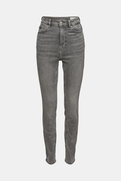 Stretch-Jeans im Washed-out-Look, GREY MEDIUM WASHED, overview