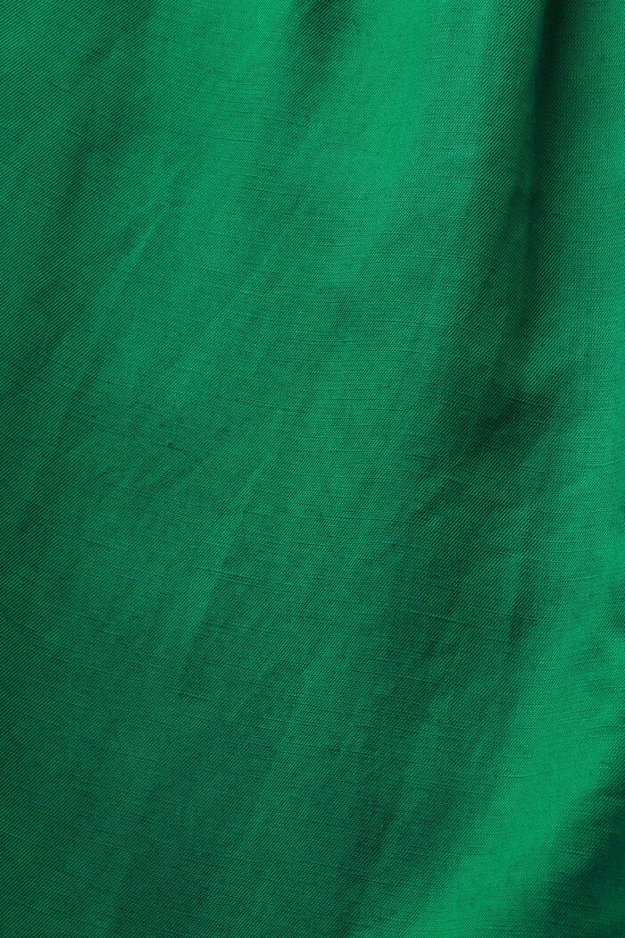 Hose aus Webstoff mit weitem Bein und Gürtel, DARK GREEN, detail image number 6