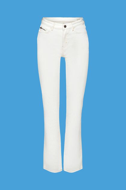 High-Rise-Jeans mit geradem Bein, OFF WHITE, overview