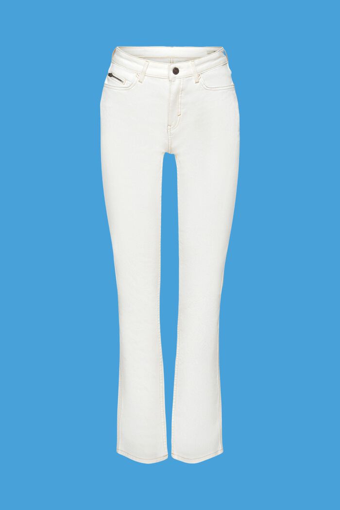 High-Rise-Jeans mit geradem Bein, OFF WHITE, detail image number 6