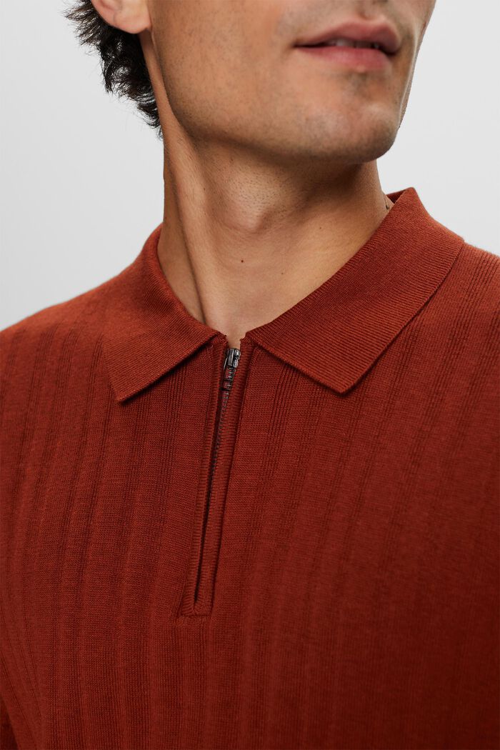 Poloshirt in schmaler Passform, RUST BROWN, detail image number 1