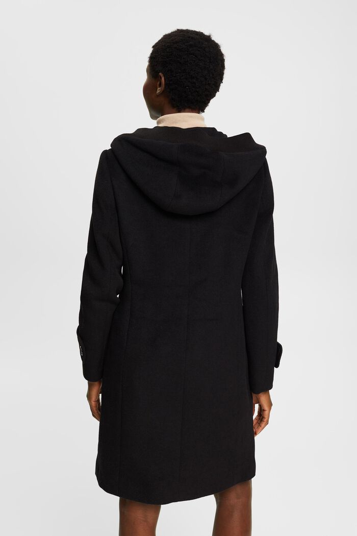 Mantel mit Wolle, BLACK, detail image number 3