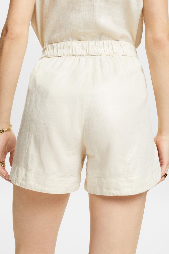Pull-on-Shorts aus Leinenmix, CREAM BEIGE, detail image number 4