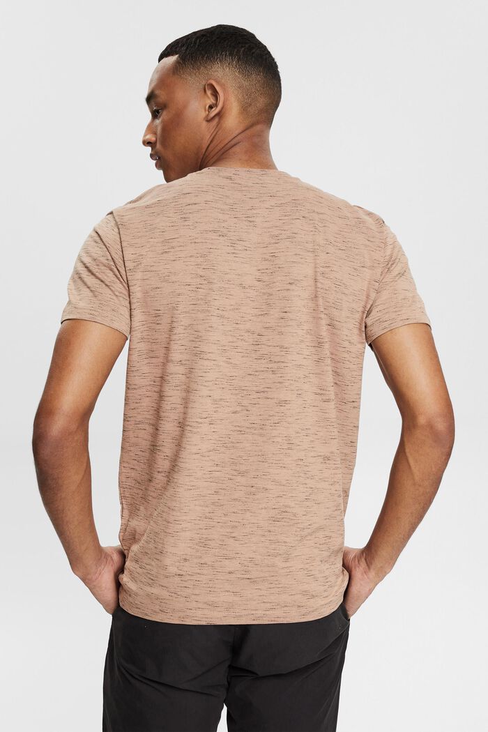 Meliertes Jersey-T-Shirt mit 3D Logo-Print, SAND, detail image number 3