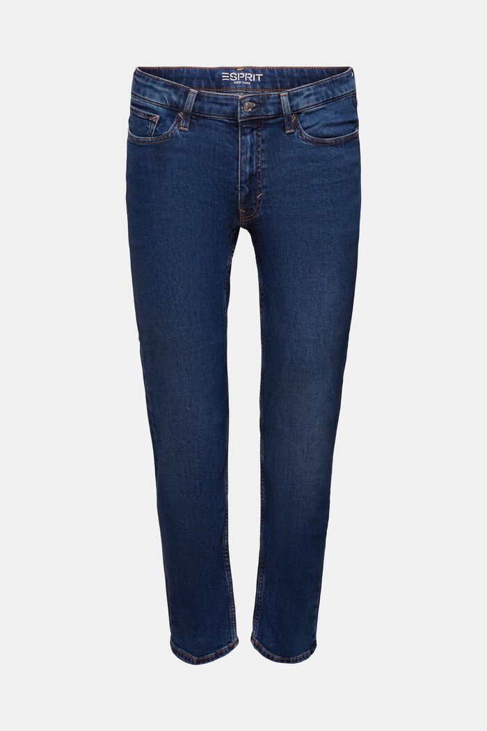 Recycelt: Jeans mit gerader Passform, BLUE DARK WASHED, detail image number 7
