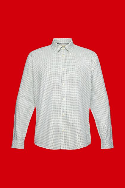 Schmal geschnittenes Hemd mit Allover-Dessin, WHITE, overview