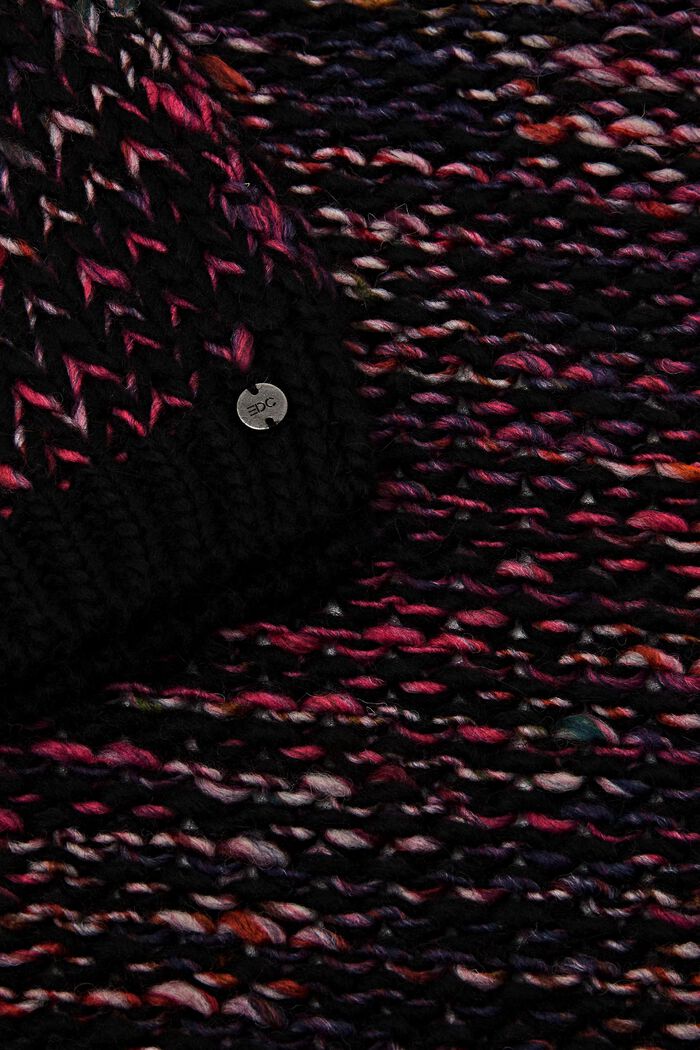 Grobstrickschal mit Wolle/Alpaka, BLACK, detail image number 1