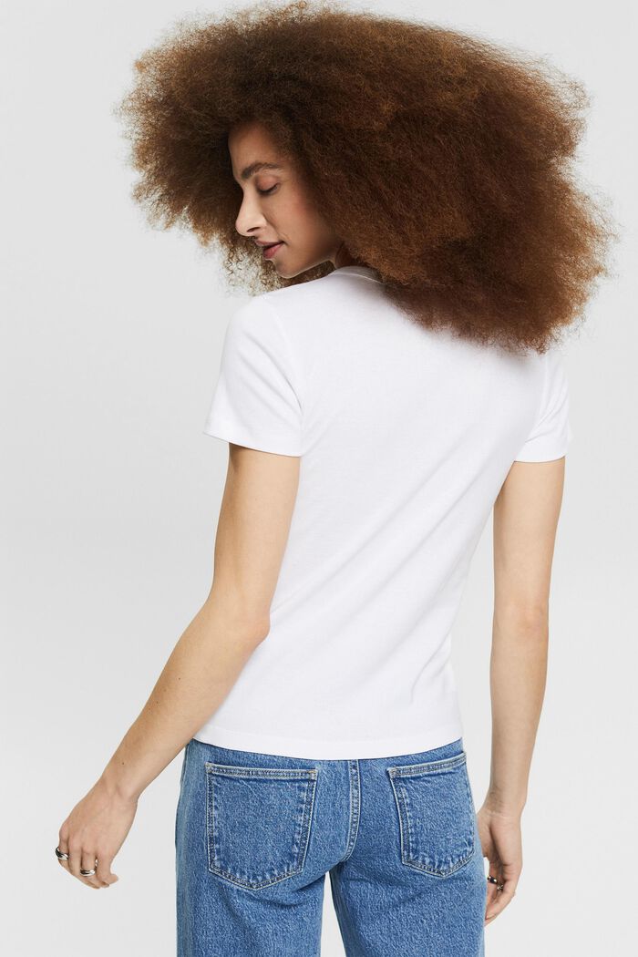 T-Shirt aus Baumwolle, WHITE, detail image number 3