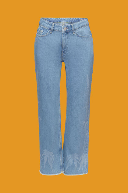 Gemusterte verkürzte Jeans, 100 % Baumwolle