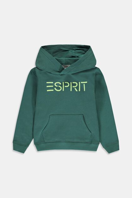 Hoodie mit Logoprint, TEAL GREEN, overview