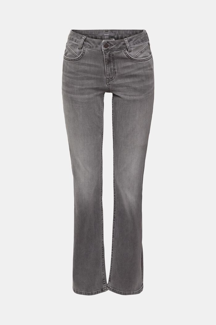 Mid-Rise-Stretchjeans mit Bootcut, GREY MEDIUM WASHED, detail image number 7