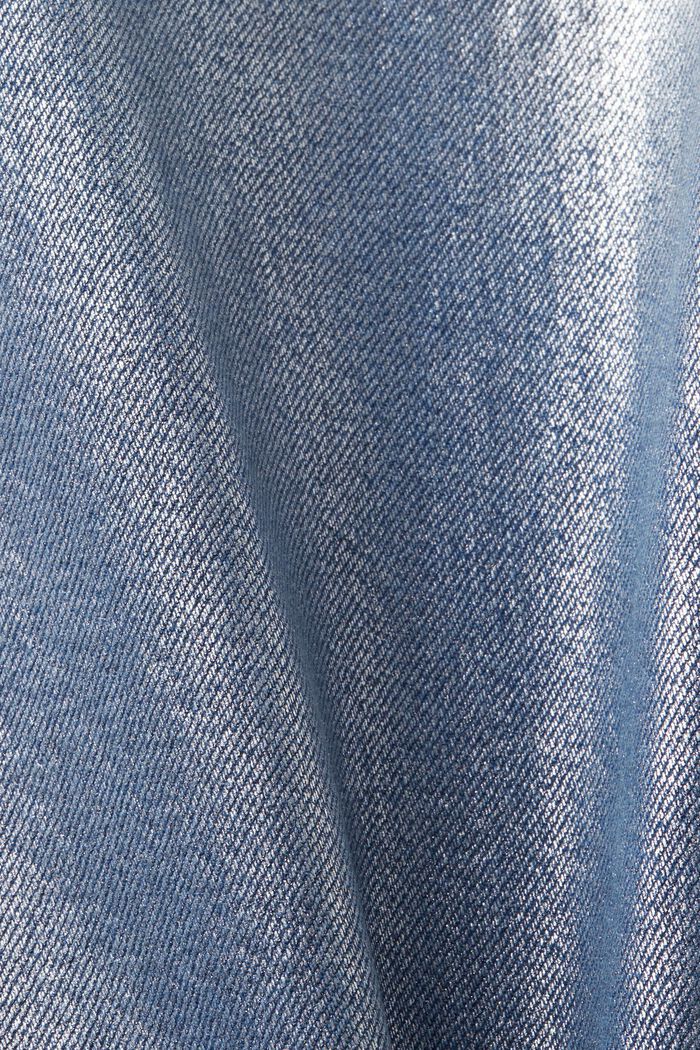 Metallic Retro-Jeans: gerade Passform, hoher Bund, GREY RINSE, detail image number 6