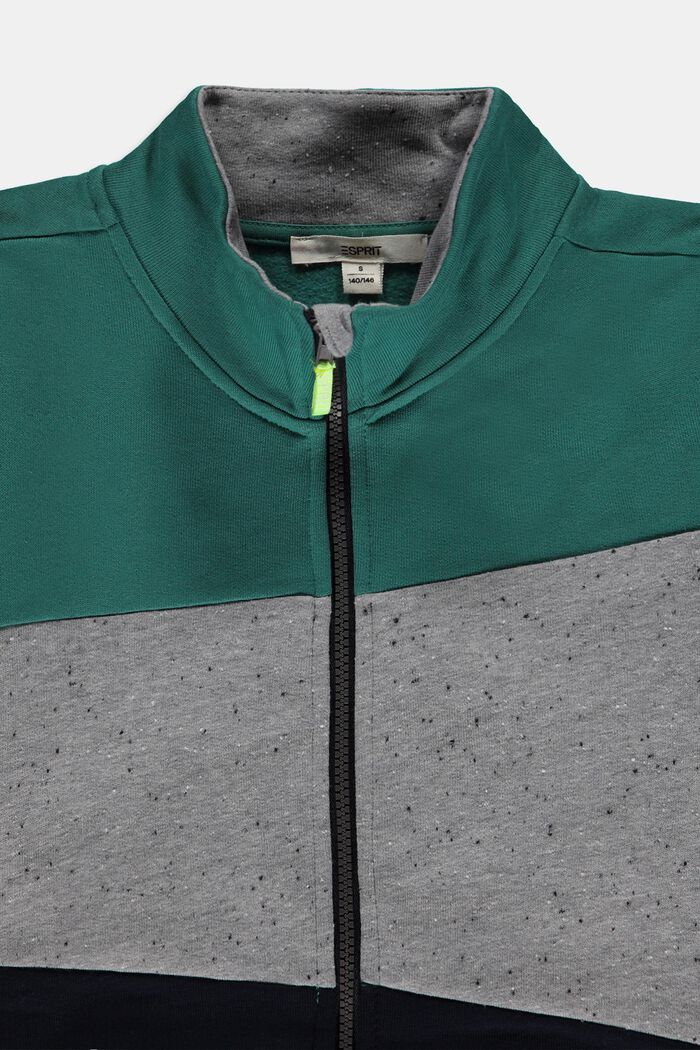 Sweatshirt in Cardigan-Optik, TEAL GREEN, detail image number 2