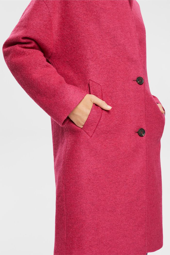Mantel mit Wolle, DARK PINK, detail image number 2