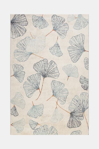 Kurzflor-Teppich mit Ginko-Blättern