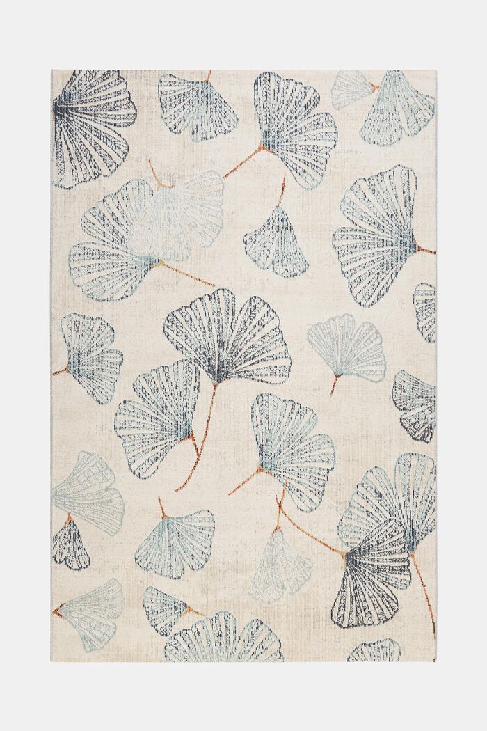 Kurzflor-Teppich mit Ginko-Blättern