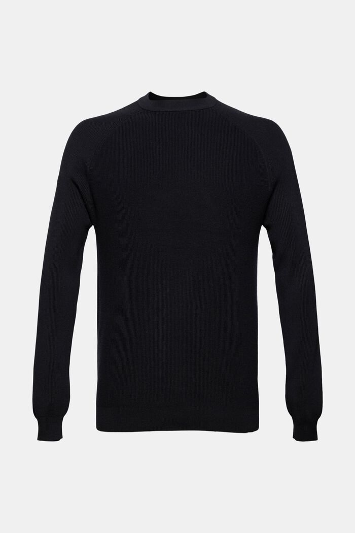 Pullover mit Rundhalsausschnitt, 100 % Baumwolle, BLACK, detail image number 0