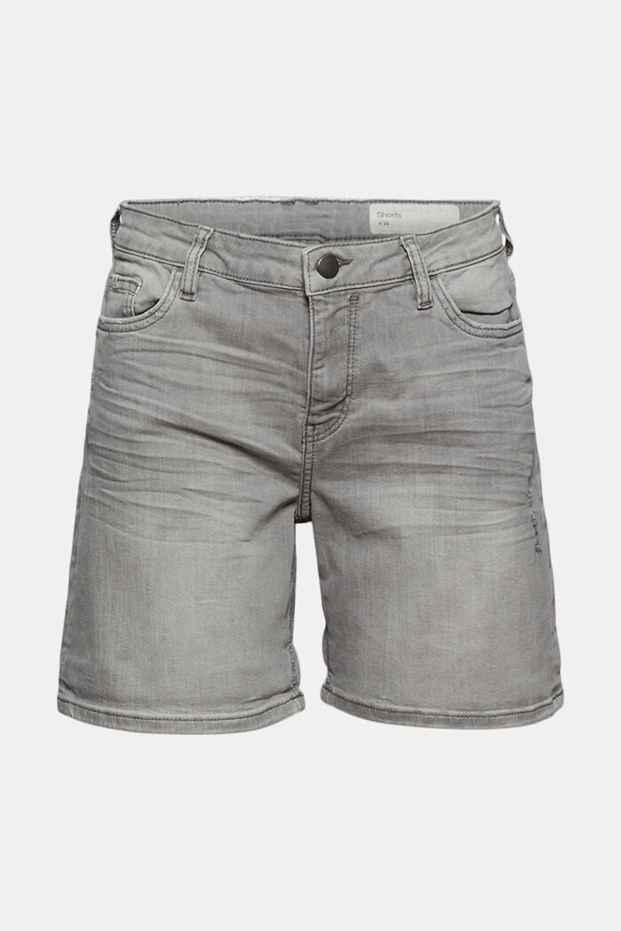 Jeans-Shorts aus Organic Cotton, GREY MEDIUM WASHED, overview