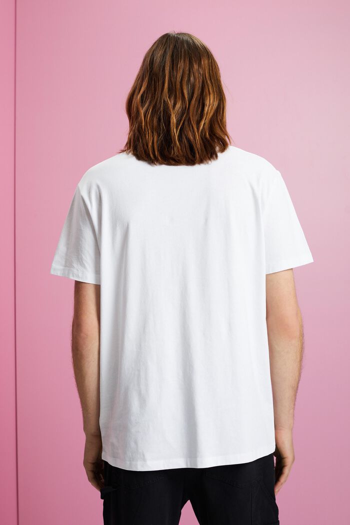 T-Shirt aus nachhaltiger Baumwolle mit Print, WHITE, detail image number 3