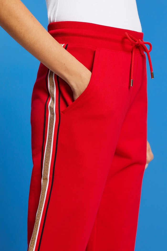 Gestreifte Trackpants aus Baumwolle, RED, detail image number 2