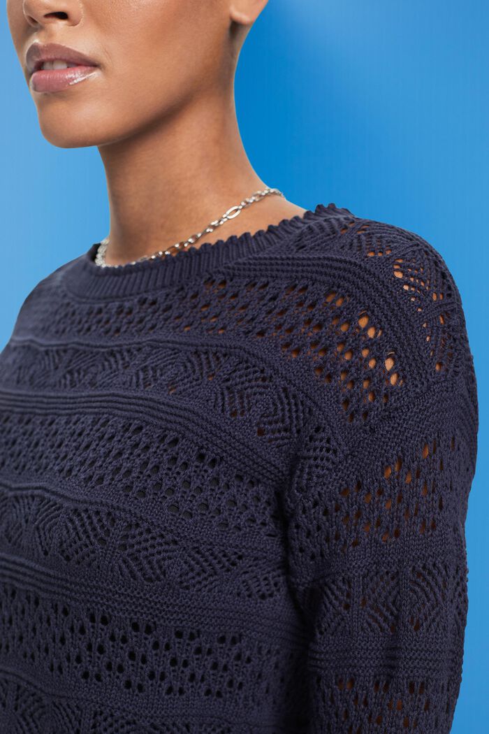 Strukturierter Pullover aus nachhaltiger Baumwolle, NEW NAVY, detail image number 2