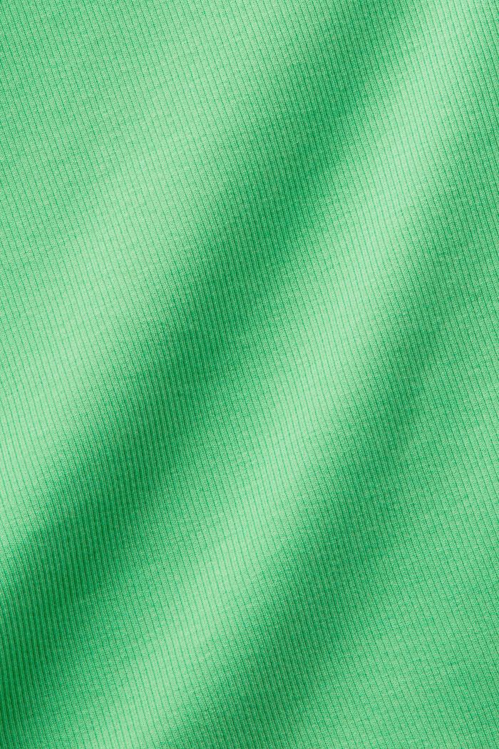 Geripptes Baumwoll-T-Shirt in verkürzter Länge, CITRUS GREEN, detail image number 5