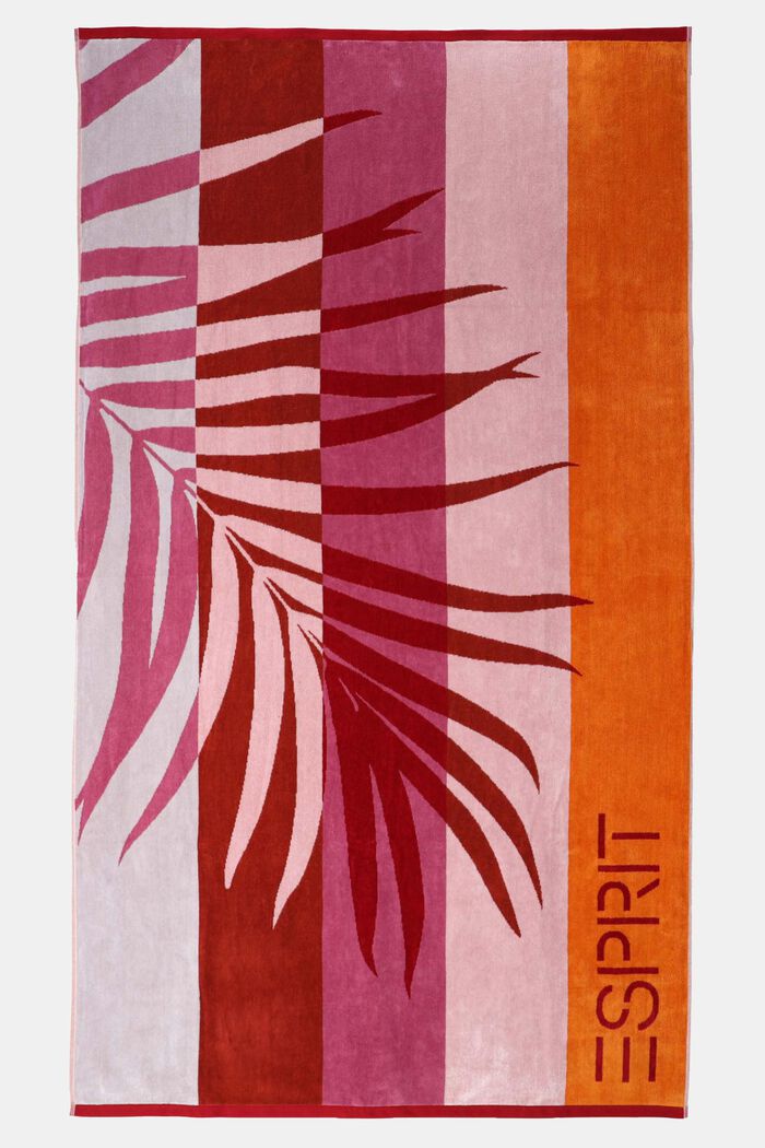 Gestreiftes Handtuch mit Palmblatt, ROSE, detail image number 0