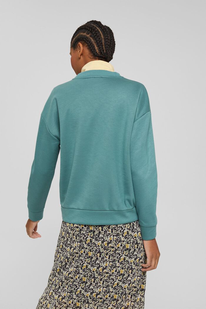 Sweatshirt mit Knopfdetail, TEAL BLUE, detail image number 3
