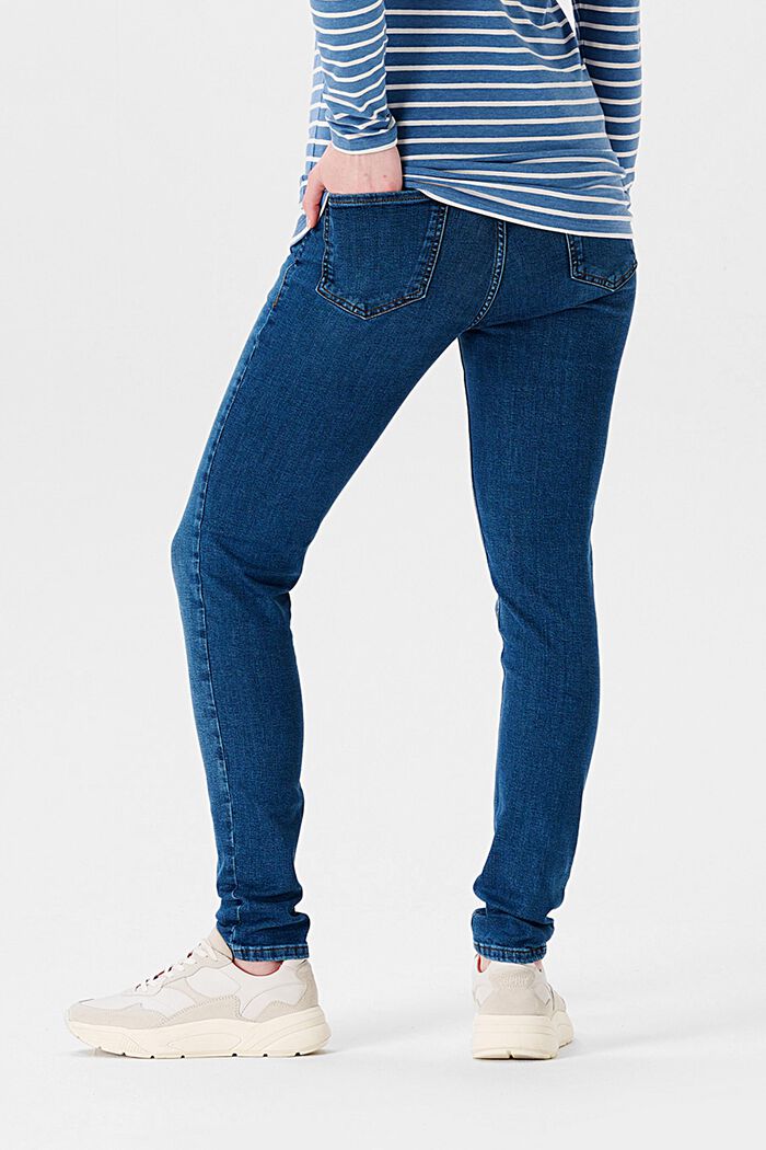 Schmal geschnittene Jeans mit Überbauchbund, BLUE MEDIUM WASHED, detail image number 1
