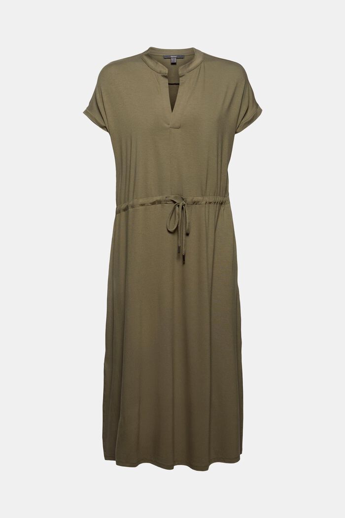 Jersey-Kleid aus LENZING™ ECOVERO™, DARK KHAKI, detail image number 7