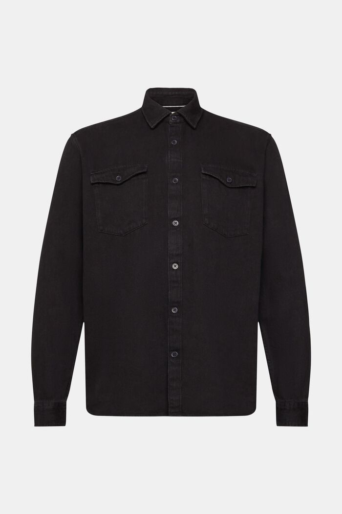 Denim-Shirt, BLACK DARK WASHED, detail image number 5