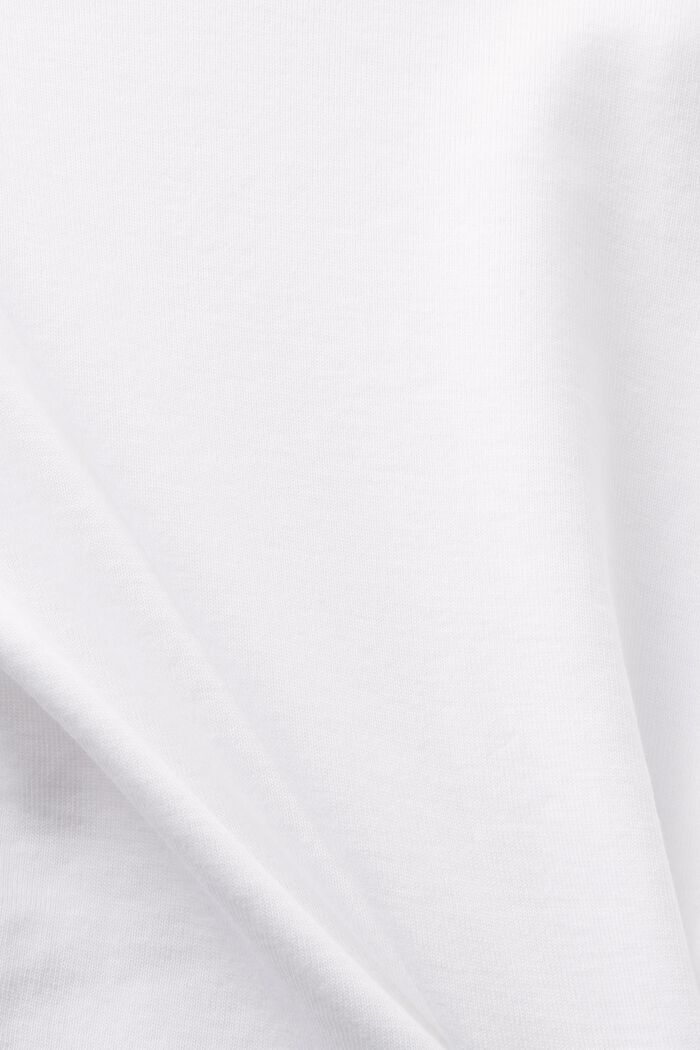 Baumwoll-T-Shirt mit V-Ausschnitt, WHITE, detail image number 5