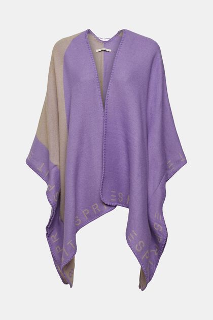 Zweifarbiger Poncho, LILAC, overview