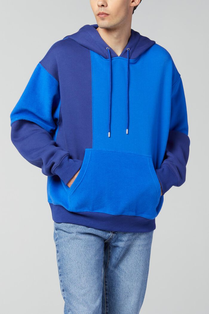 Unisex Sweatshirt im Patchwork-Look, BLUE, detail image number 0