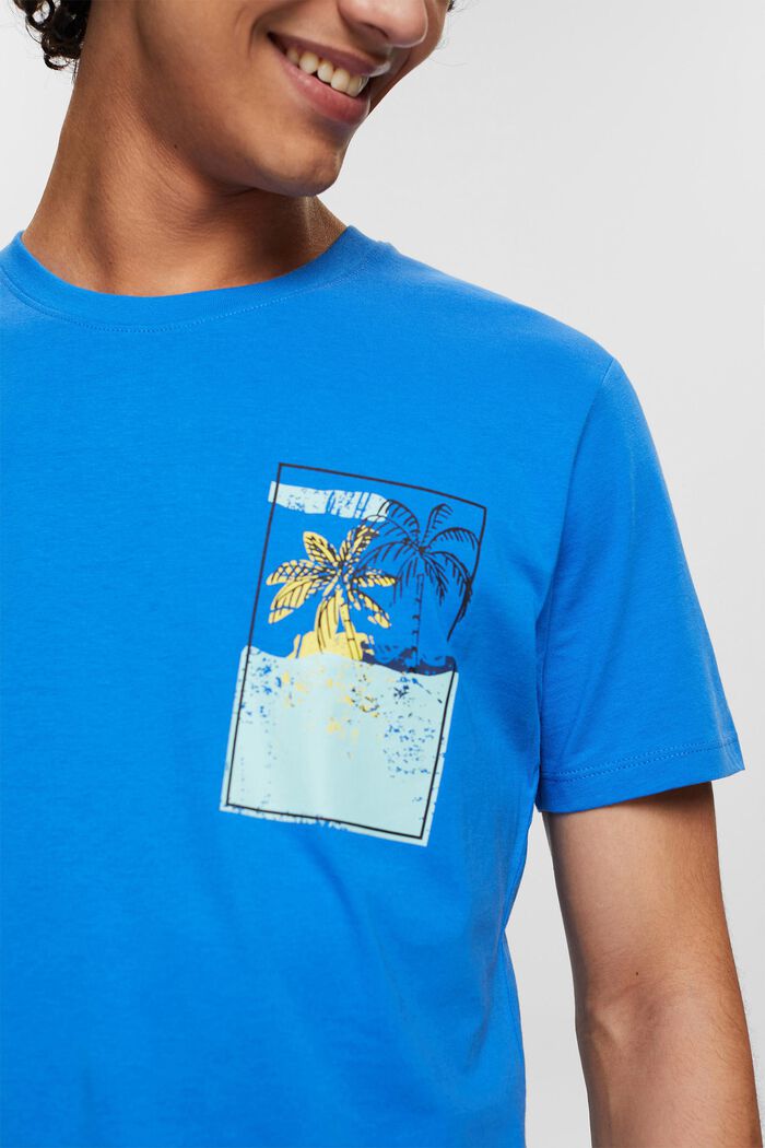 Jersey-T-Shirt mit Print, BRIGHT BLUE, detail image number 2